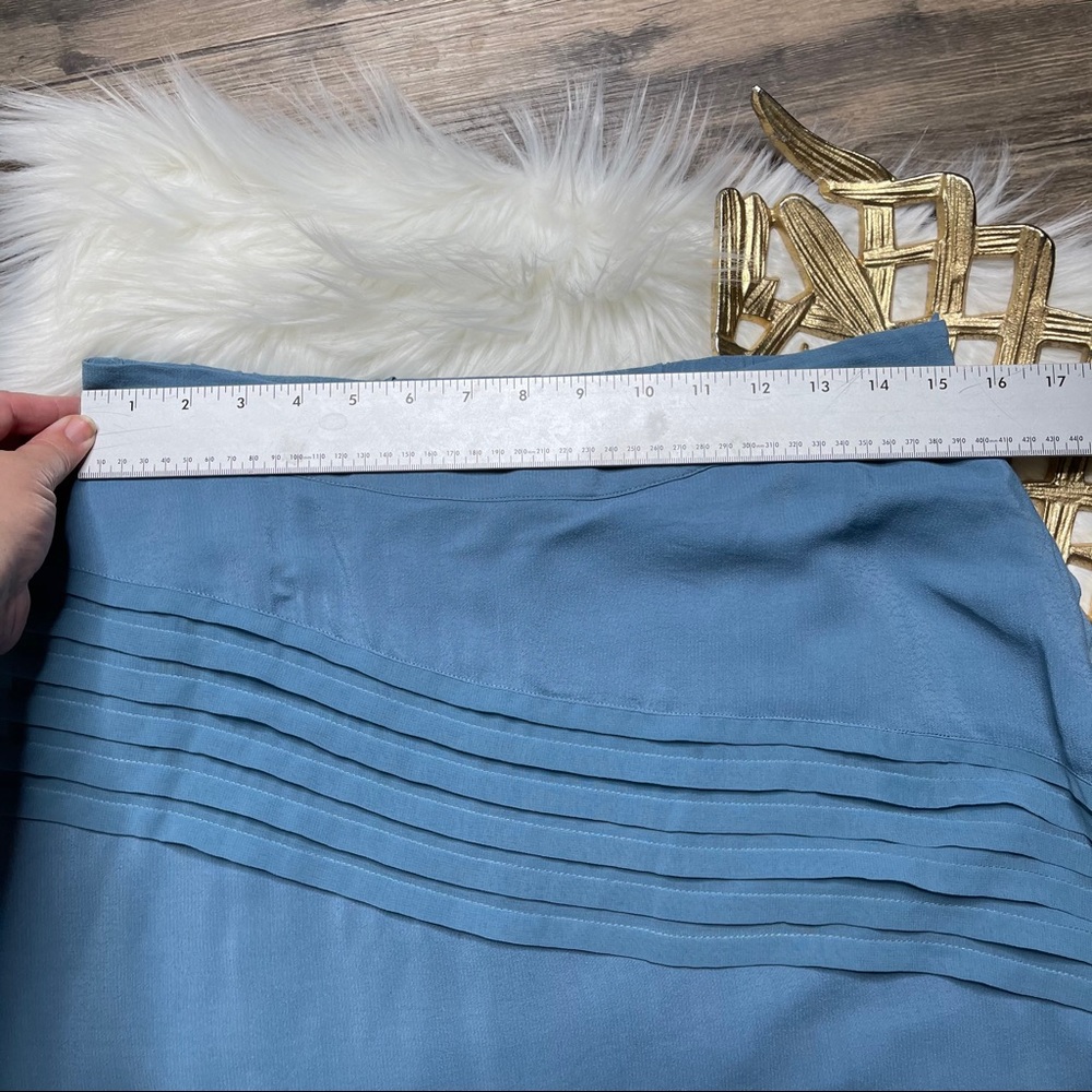 Soft Surroundings Asymmetrical Pleated Blue Skirt - Picture 9 of 12